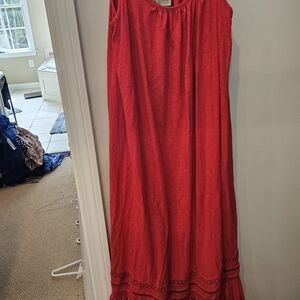 Anthropologie Red Maxi Dress